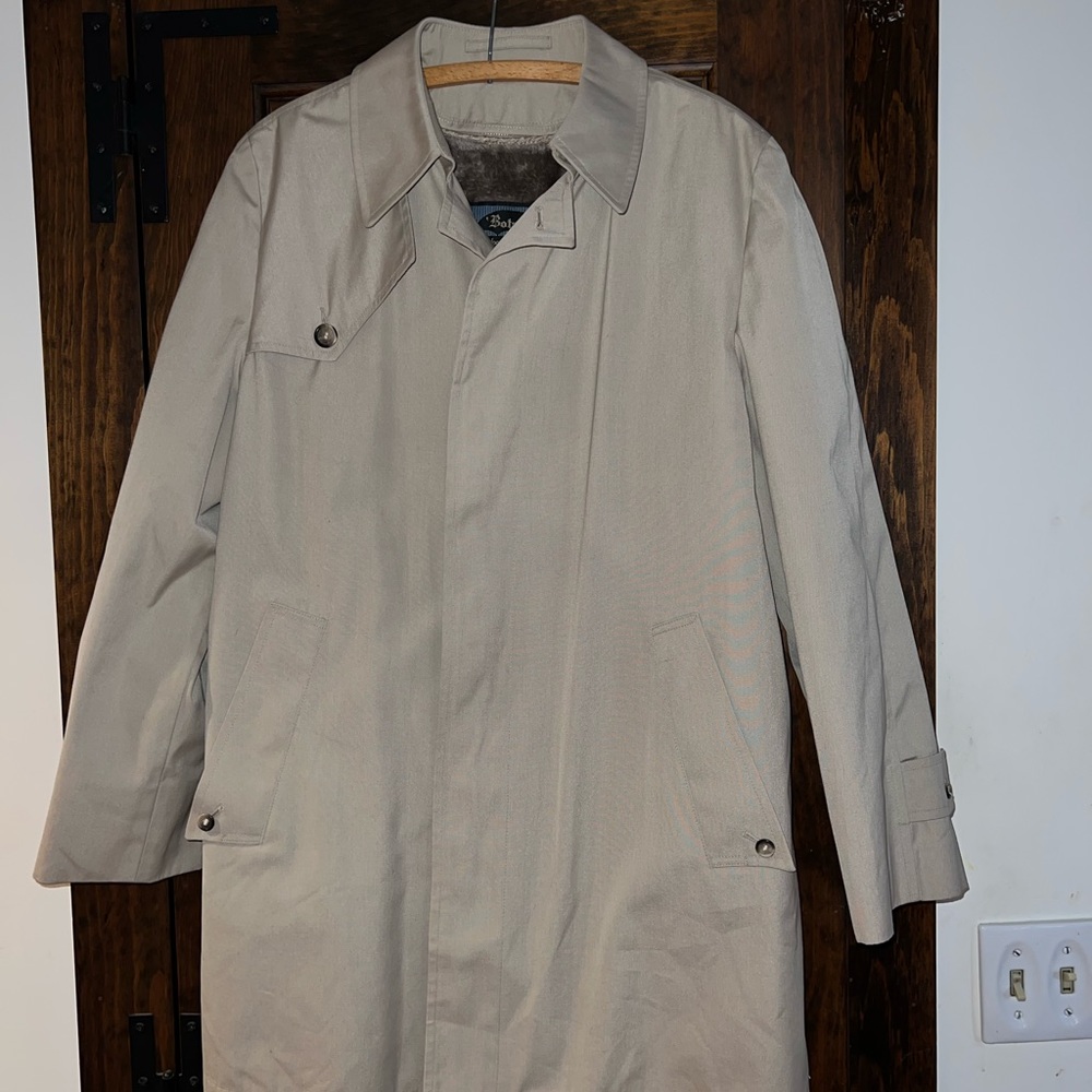 Botany weathertopper trench coat with removable zip in vest lining fleece mens